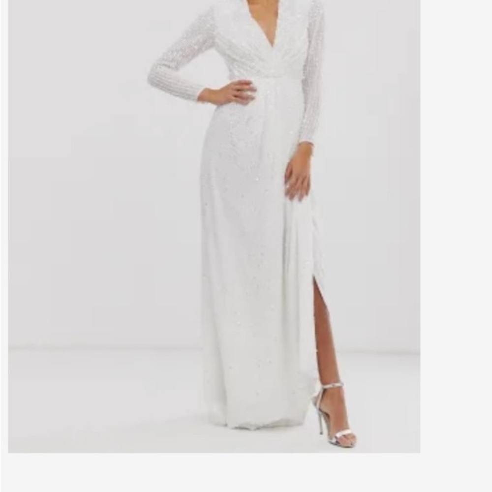 ASOS White Long Sleeve Maxi Dress - perfect bridal rehearsal dress